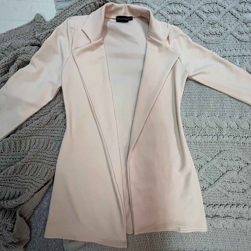 Pale pink longline blazer